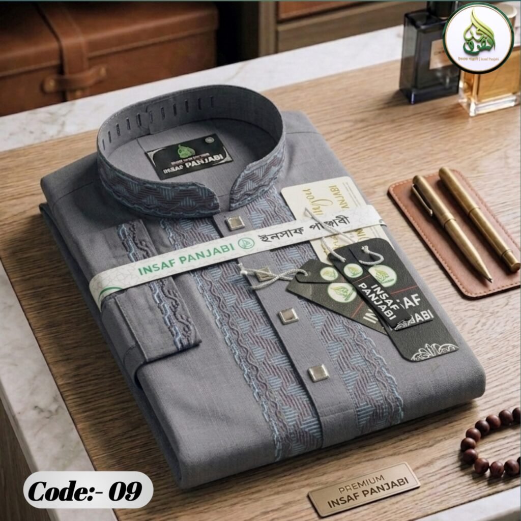 প্রিমিয়াম চমক ইনসাফ পাঞ্জাবি Code No 09 - উন্নত মানের সুতি কাপড়ের স্টাইলিশ পুরুষদের পাঞ্জাবি